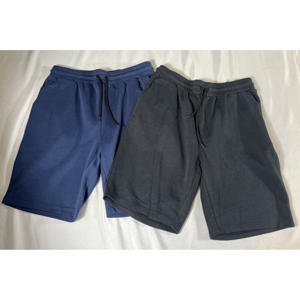 Lot of 2 Blue Ice Men's Sweat Shorts Black and Blue Size L